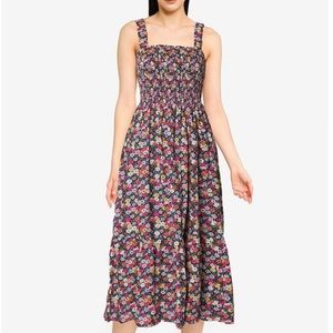 Smocked Midi Floral Dress -GAP